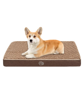 EMPSIGN Dog Crate Bed Waterproof Dog Bed Reversible Cool and Warm with Removable Washable Cover for Crate Pad, Pet Bed Dog Mat Mattress Cushions for Large Medium Small Dogs, Brown