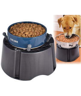 PegSet My Bowl Stand 5 Elevated Stand for Any Dog Bowl up to 7.5 Width, Made in USA, Lift Your Pets Food or Water, Reduces Joint Strain, Sturdy + Washable + Stackable, Adjustable Raised Feeder