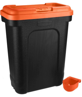 Elito Home & gardenA Dry Pet Food Storage container Top Flip Bin Lid with Scoop 30L 15 Kg Dog cat Animal 15kg Pet Food container (Red)