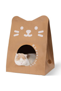 FUKUMARU Cat Bed, 21 X 16.5 Inch Cat Hammocks for Indoor Cats, Wooden Outdoor Pet Furniture, Large Elevated Cat Beds Suitable for Kitty, Puppy, Rabbit, Bunny and Small Animal? (Round Basket)