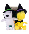 Peanuts for Pets 9 Inch Halloween Snoopy and Woodstock Witch Dog Toys Medium Dog Toys Squeaky Plush Fabric Snoopy Gifts Halloween Dog Toys 2 Pc Plush Squeaky Dog Chew Toys Officially Licensed