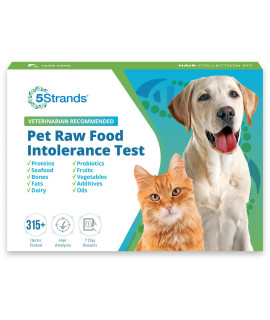 5Strands Pet Raw Food Intolerance Test, at Home Sensitivity Test for Dogs & Cats, 270 Items, Hair Analysis, Accurate for All Ages and Breed, Results in 7 Days - Chicken, Beef, Duck