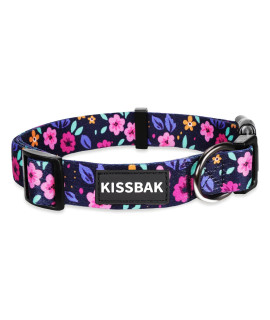 KISSBAK Dog Collar for Small Dogs - Special Design Cute Girl Dog Pet Collar Soft Adjustable Fancy Floral Girl Puppy Dog Collars (S, Floral)