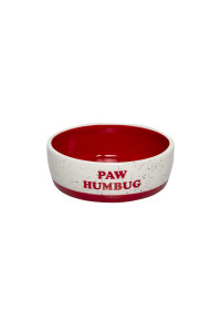 Pearhead Paw Humbug Christmas Pet Bowl, Xmas Dog or Cat Feeding Bowl, Wet or Dry Food and Water Dish, Holiday Home Decor, Holds 3 Cups, 24 oz