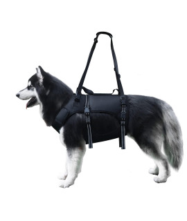 Dog Lift Harness, Full Body Support & Recovery Sling, Pet Rehabilitation Lifts Vest Adjustable Breathable Straps for Old, Disabled, Joint Injuries, Arthritis, Paralysis Dogs Walk (Black, XXL)