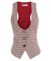 gRAcE KARIN Womens Retro Waistcoat Vest Plus Size for Work Wedding Party(XL, Plaid red)