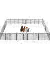 BestPet Dog Playpen Pet Dog Fence 24/ 32 /40 Height 8/16/24/32 Panels Metal Dog Pen Outdoor Exercise Pen with Doors for Large/Medium/Small Dogs,Pet Puppy Playpen for RV,Camping,Yard