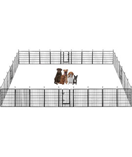 BestPet Dog Playpen Pet Dog Fence 24/ 32 /40 Height 8/16/24/32 Panels Metal Dog Pen Outdoor Exercise Pen with Doors for Large/Medium/Small Dogs,Pet Puppy Playpen for RV,Camping,Yard