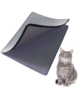 Blackhole Cat Litter Mat - Large Size Rectangular 30 X 23 Open Three Sides (Economy Gray)