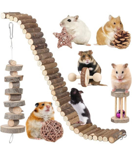 Hamster Toy Hamster Accessories Guinea Pig Chew Toy Hamster Suspension Bendy Long Bridge Toy Chinchilla Cage Accessories Willow Ball Play Set Stuff for Dwarf Syrian Chinchillas Gerbils Mice Mouse