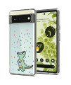 Unov Pixel 6 case clear with Design Soft TPU Shock Absorption Slim Embossed Pattern Protective Back cover for Pixel 6 5g 64 inch (Rainbow Dinosaur)