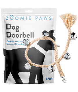 Zoomie Paws Hanging Door Bells for Potty Training - Decorative Dog Door Bells for Door, Puppy Supplies for Pets, Dogs, & Puppies, Pet Supplies, Dog Training Bells, Silver Jingle Bells, 1-Pk