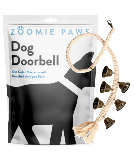 Zoomie Paws Hanging Door Bells for Potty Training - Decorative Dog Door Bells for Door, Puppy Supplies for Pets, Dogs, & Puppies, Pet Supplies, Dog Training Bells, Dog Essentials, Antique Bells, 1-Pk