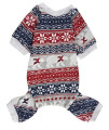 Bear Snowflake Ugly Christmas Pajama for Cats,Puppy Pajamas Onesie PJS,Back Length 9 XSmall