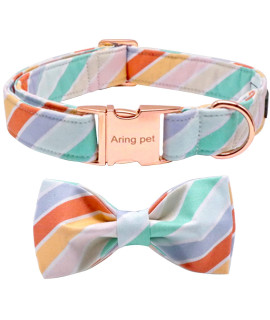ARING PET Dog Collar with Detachable Bow, Adorable Bowtie Dog Collars, Adjustable & Comfortable Soft Collar Gift for Small Medium Large and Boy Girl Dogs.