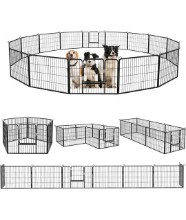 OFIKA Heavy Duty Metal Dog Playpen for Medium/Small Animals, 8 Panels 40?Height x 32 Width, Dog Fence Exercise Pen with Doors, Pet Puppy Outdoor Playpen Pen for Outdoor, Indoor, RV, Camping, Yard