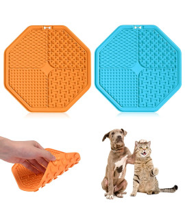 FOXMM Lick Mat for Dogs 2 Packs, Slow Feeder Dog Licking Mat with Suction,Peanut Butter Dog Pad,Dog Puzzle Toy for&Snuffle Mat for Dogs,Boredom&Anxiety Reducer for Dog Bath,Grooming,and Nail Trimming