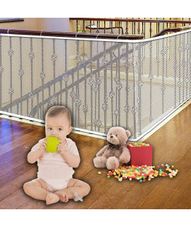 Stairway Net - Baby Safety Rail - Balcony Railing Guard -10ft L x 2.64ft H Banister Proofing Stair for Child, Small pet,Toy- Indoor & Outdoor(White) 2