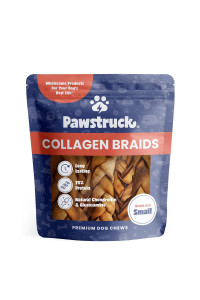 Pawstruck Natural 5-7? Beef Collagen Braids for Dogs - Healthy Long Lasting Alternative to Traditional Rawhide & Bully Sticks - Low Fat Dental Treats w/Chondroitin & Glucosamine - 5 Count