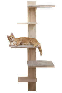 Kerbl Timber Wall Scratching Post, Lying Areas cushions, Step Boards, Scratching Board, 150 cm