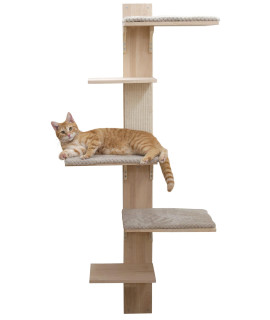 Kerbl Timber Wall Scratching Post, Lying Areas cushions, Step Boards, Scratching Board, 150 cm