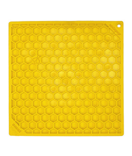 SodaPup Honeycomb eMat - Durable Lick Mat Feeder Made in USA from Non-Toxic, Pet-Safe, Food Safe Rubber for Mental Stimulation, Avoiding Overfeeding, Fresh Breath, Digestive Health, calming, More