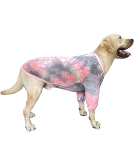 PriPre Tie Dye Dog Shirt for Large Dogs Small Medium Breathable cotton Dog clothes Dog Pajamas Big Dogs Shirts Boy girl M, Pink Tiedye