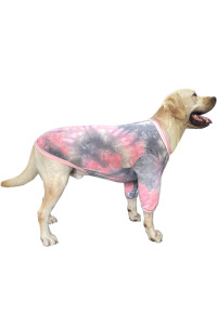 PriPre Tie Dye Dog Shirt for Large Dogs Small Medium Breathable cotton Dog clothes Dog Pajamas Big Dogs Shirts Boy girl 2XL, Pink Tiedye