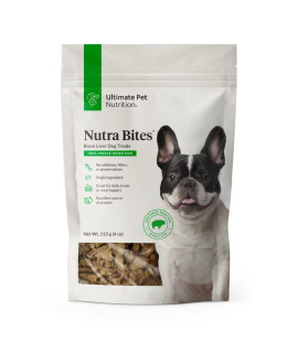 ULTIMATE PET NUTRITION Nutra Bites Freeze Dried Raw Single Ingredient Treats for Dogs, 4 Ounces, Bison Liver, Beef Liver, Chicken Liver (Beef Liver)