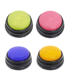Kavolet Recordable Button with LED Function, Dog Buttons for Communication, Multicolor Pet Train Button Set of 4, Talking Dog Buttons