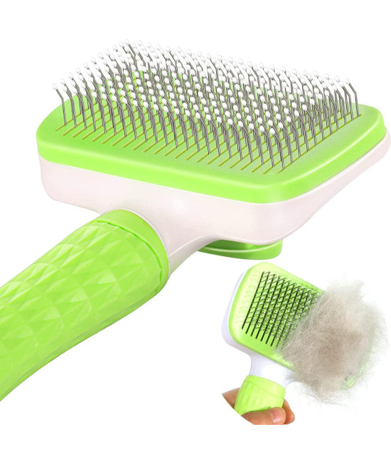 Garstor Dog Brush, Cat Brush, Dog Brush for Shedding, Self Cleaning Pet Brush for Grooming Long Short Haired Dog Cats, Cat Brushes for Indoor Cats, for Dog Cat Rabbit Remove Loose Fur and Undercoat