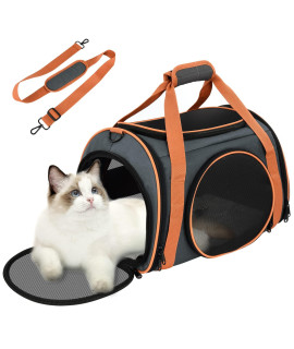 Cat Carrier TSA Airline Approved Pet Carrier Cat Carrier Bag with Big Space for Small Medium Cats Small Dog Carrier with 5 Mesh Windows, 4 Open Doors Cat Carriers & Strollers for Comfortable Travel
