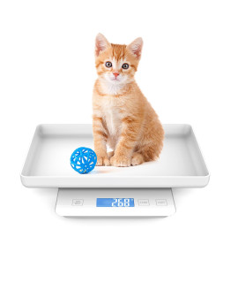 Pet Scale for Newborn Puppy and Kitten, Pet Scale with Detachable Tray for Dog Whelping Nursing, Weigh Pets Baby in grams, 33lbs (A1 gram) (White)
