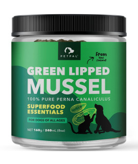 Petpal Green Lipped Mussels for Dogs - Hip & Joint Health Supplement with Natural Chondroitin, Vitamins, Anti Oxidants - Functional Dog Powder for Pet Mobility Support (8oz (160g))