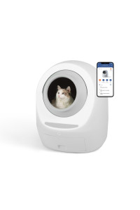 Leo's Loo Too by Casa Leo - No Mess Automatic Self-Cleaning Cat Litter Box Includes Charcoal Filter, Built-in Scale, Smart Home App with Voice Control