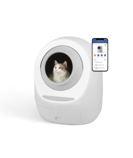 Leo's Loo Too by Casa Leo - No Mess Automatic Self-Cleaning Cat Litter Box Includes Charcoal Filter, Built-in Scale, Smart Home App with Voice Control