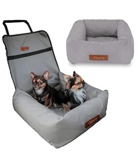 Petsen Custom Dog Car Seat Dog Booster Seat Cat Car Seat Puppy Car Seat for Small and Medium Pet Color: Light Grey