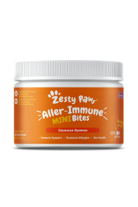 Zesty Paws Dog Allergy Relief - Anti Itch Supplement - Omega 3 Probiotics for Dogs - Salmon Oil Digestive Health - Soft Chews for Skin & Seasonal Allergies - with Epicor Pets - Mini - Lamb - 90 Count
