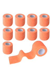 Gondiane 9 Pack 2 x 5 Yards Self Adhesive Bandage Wrap Self Stick Wrap for Ankle, Wrist, Finger, Sports, Breathable Cohesive Vet Tape for Pets (Light Orange)