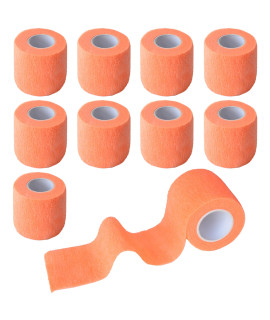 Gondiane 9 Pack 2 x 5 Yards Self Adhesive Bandage Wrap Self Stick Wrap for Ankle, Wrist, Finger, Sports, Breathable Cohesive Vet Tape for Pets (Light Orange)