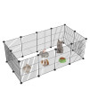 FUNLAX Dog Playpen Indoor, DIY Small Animal Cage, Guinea Pig Cages, Portable Metal Wire Yard Fence for Hamster, Rabbit, Chicken, Hedgehog, Puppies, Kitties, Bunny, Turtle, Cat 48.4 x 24.8 x 16.1