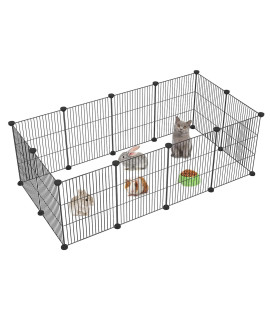 FUNLAX Dog Playpen Indoor, DIY Small Animal Cage, Guinea Pig Cages, Portable Metal Wire Yard Fence for Hamster, Rabbit, Chicken, Hedgehog, Puppies, Kitties, Bunny, Turtle, Cat 48.4 x 24.8 x 16.1