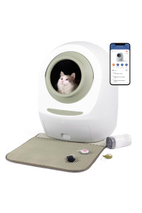 Leo's Loo Too by Casa Leo - No Mess Automatic Self-Cleaning Cat Litter Box Bundle Includes Charcoal Filter, Built-in Scale, Smart Home App with Voice Control