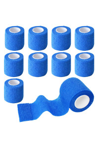 Gondiane 9 Pack 2 x 5 Yards Self Adhesive Bandage Wrap Self Stick Wrap for Ankle, Wrist, Finger, Sports, Breathable Cohesive Vet Tape for Pets (Dark Blue)