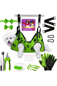 Dog Grooming Hammock with Hooks Nail Clipper for Trimming - Complete Groomers Helper Set for Pets Sling Lift Harness for Cats