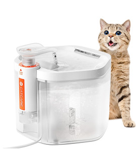 CAT CARE Cat Water Fountain-84oz/2.5L Ultra Quiet Pet Water Fountain, Automatic Dog Water Bowl Dispenser with Ultra-Filtration Tech, Removes Various Impurities, Human Grade Drinking Fountain