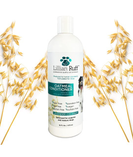 Lillian Ruff Calming Oatmeal Pet Conditioner for Dry Skin & Itch Relief with Aloe & Hydrating Essential Oils - Replenish Moisture & Deodorize - Soothing Conditioning for Normal/Sensitive Skin (16oz)