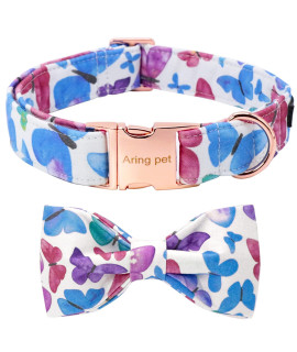 ARING PET Dog Collar with Detachable Bow, Adorable Bowtie Dog Collars, Adjustable & Comfortable Soft Butterfly Collar Gift for Small Medium Large and Boy Girl Dogs.