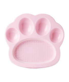 PetDreamHouse PAW 2-in-1 Mini Slow Feeder Dish & Lick Pad for Small Dogs & cats, Paw-Shaped Slow Feeding Dish with an Interchangeable PAW Lick Pad