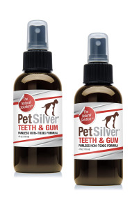 PetSilver Teeth & Gum Spray for Dogs & Cats, Eliminate Bad Breath, Natural Pet Dental Care Solution, Targets Tartar & Plaque, Clean Teeth Without Brushing, Chelated Silver, 4 oz (2-Pack 4oz)